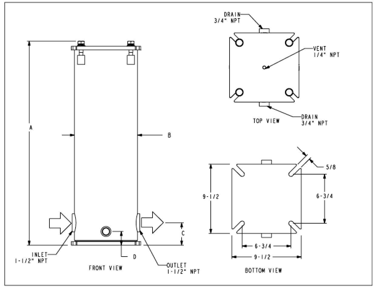 velcon filter housing specs